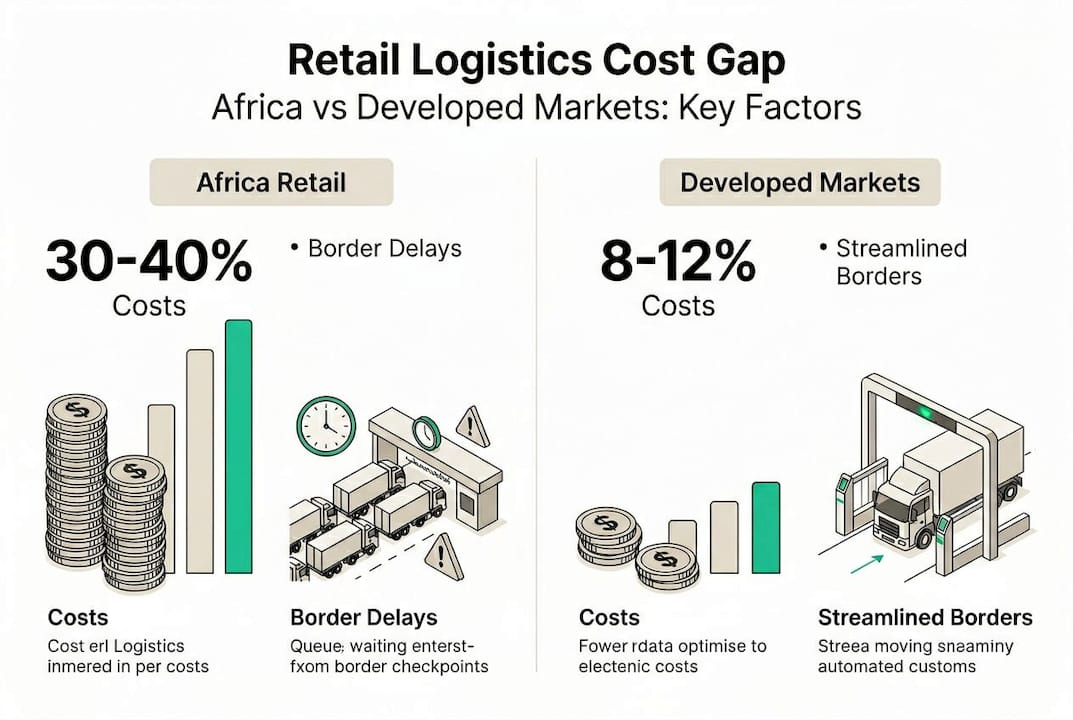 Infographic comparing Africa and developed markets logistics
