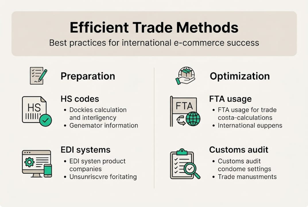 Infographic summarizing efficient trade methods