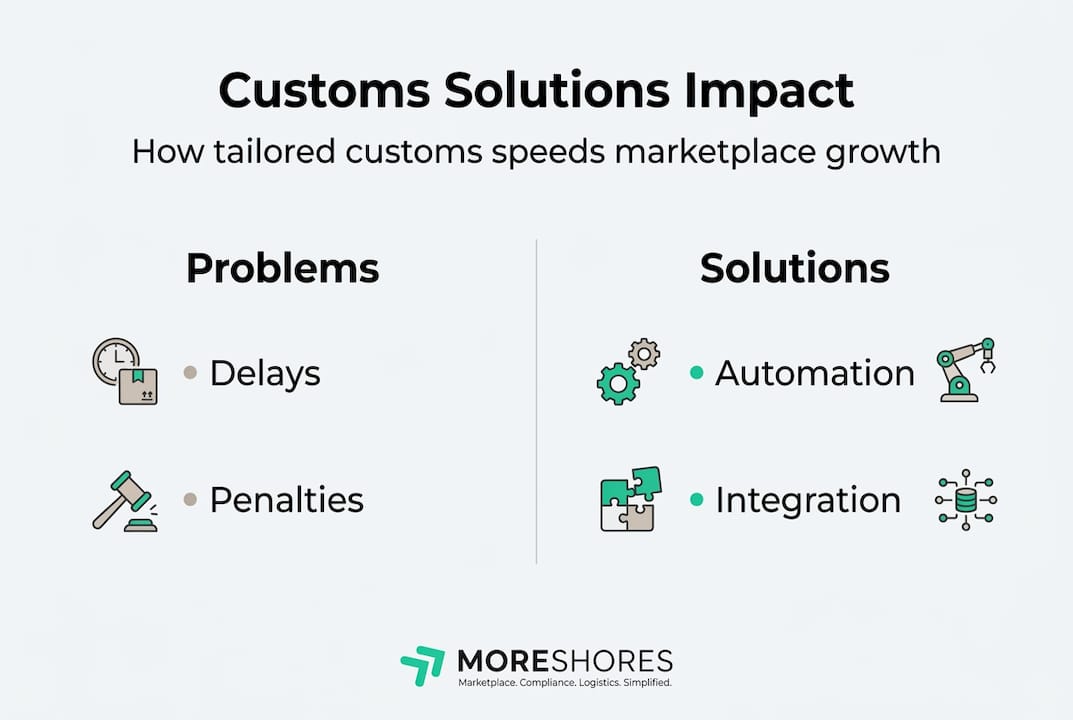 Infographic showing customs solution impacts