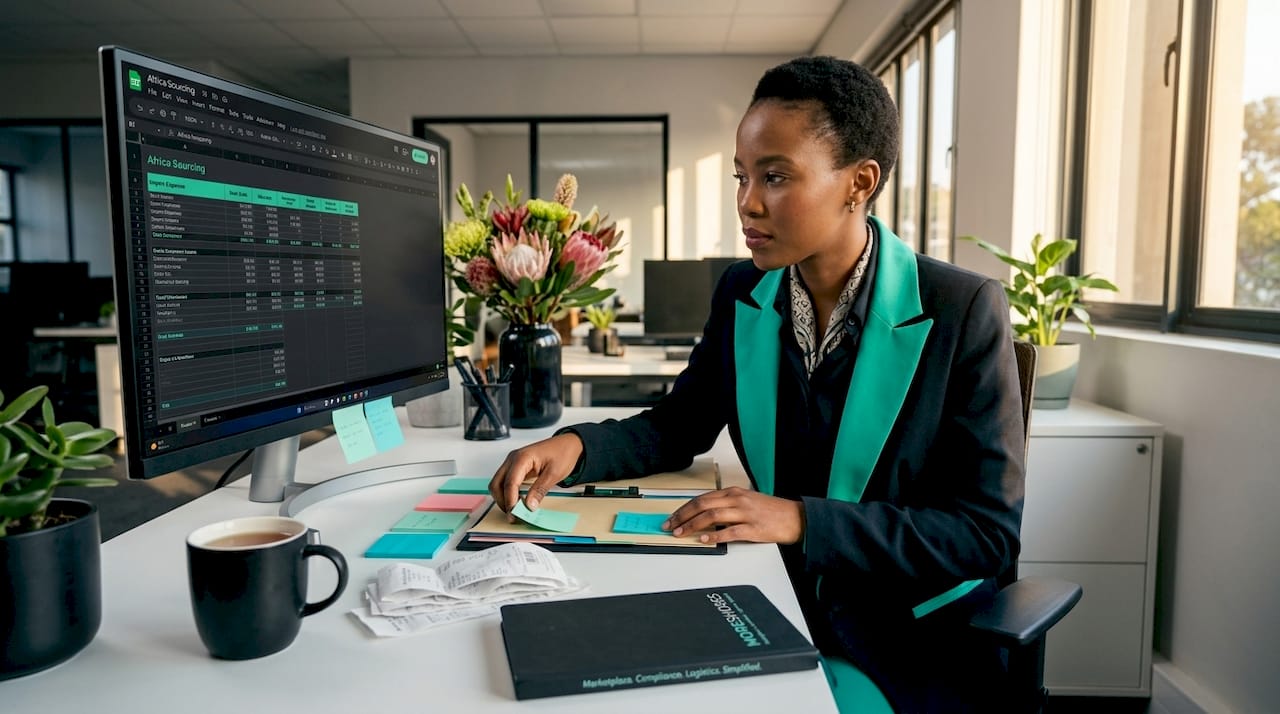 Sourcing analyst reviewing Africa import costs