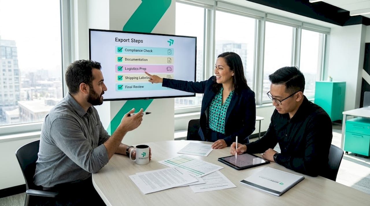 Export team collaborating on compliance steps