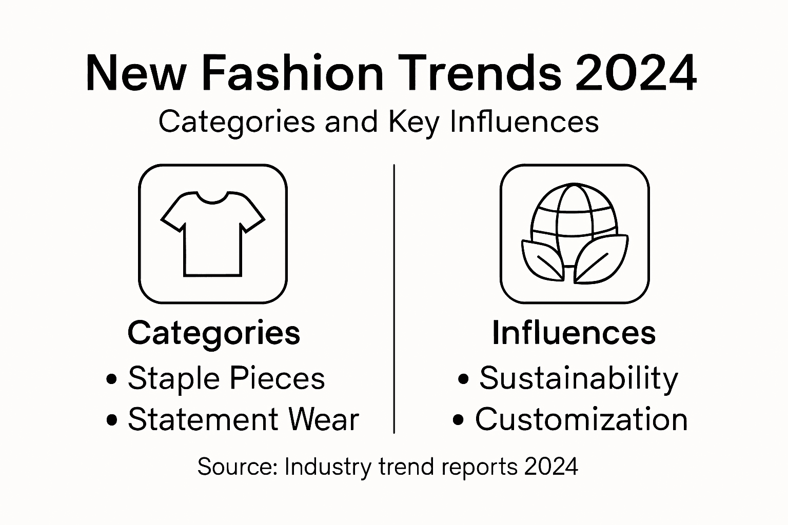 Infographic showing 2024 fashion trend categories