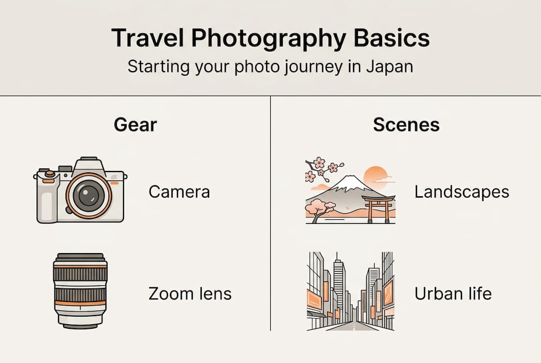 Infographic on travel photography basics for Japan
