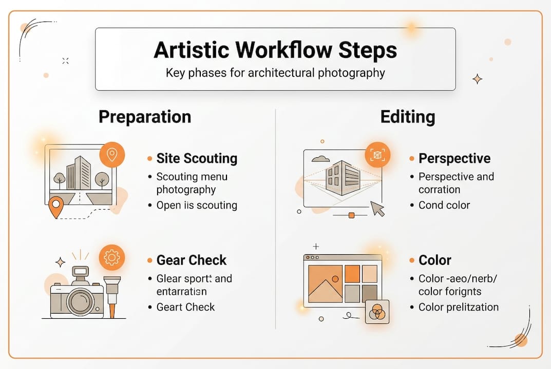 Infographic showing key workflow steps