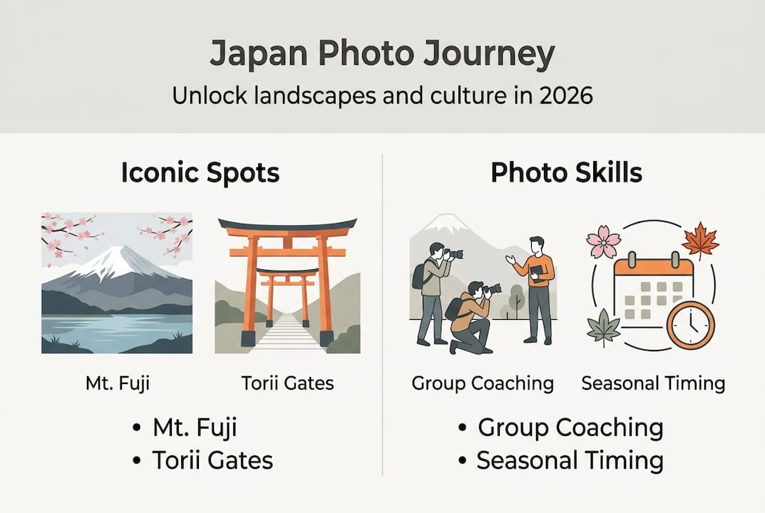 Infographic showing Japan photo trip overview