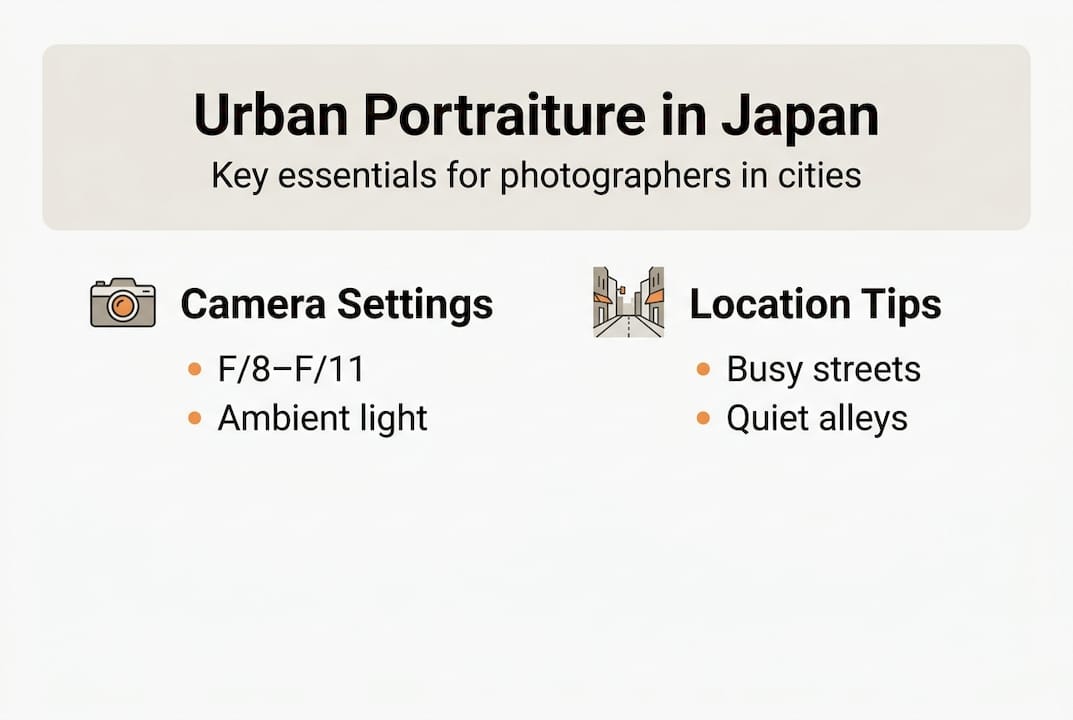 Infographic showing urban portraiture essentials