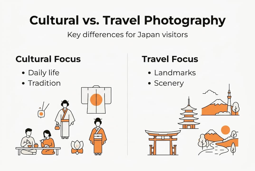 Infographic comparing cultural and travel photography