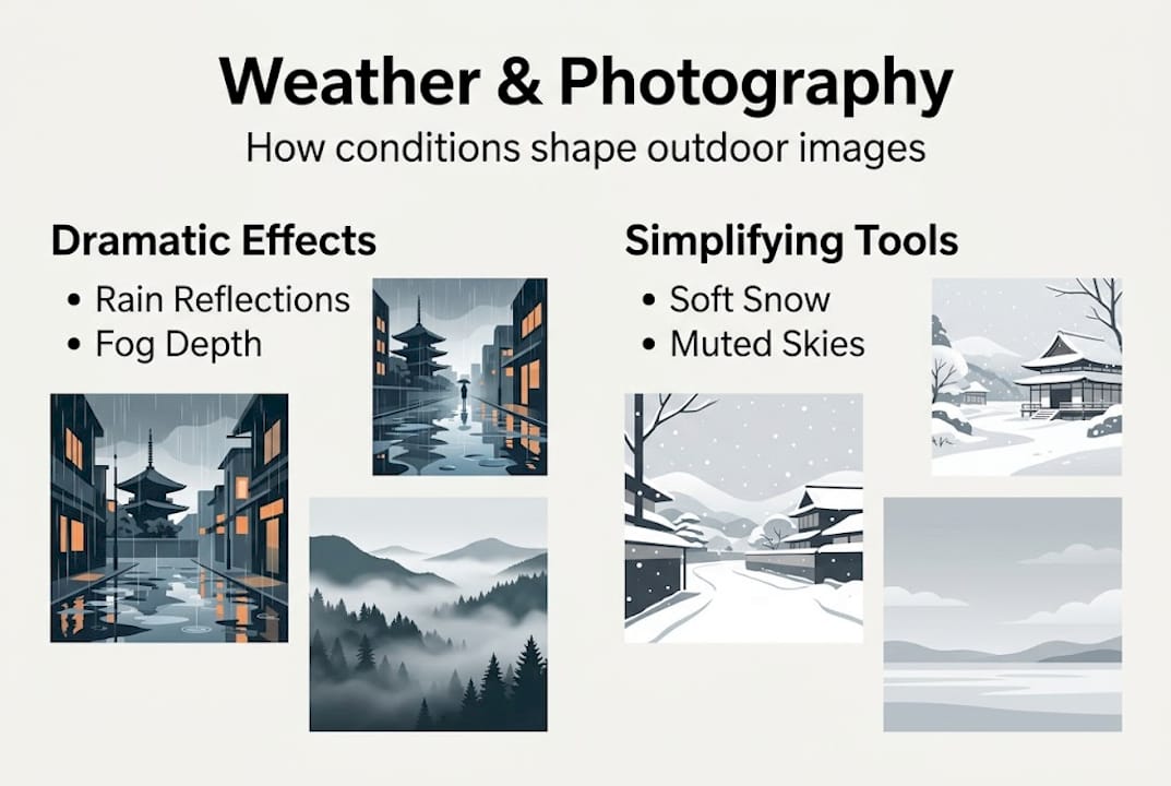 Infographic on how weather shapes photography