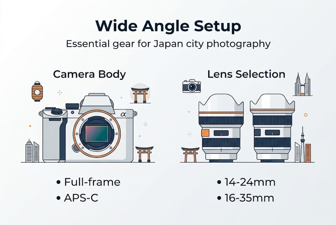 Infographic of wide angle photography gear essentials