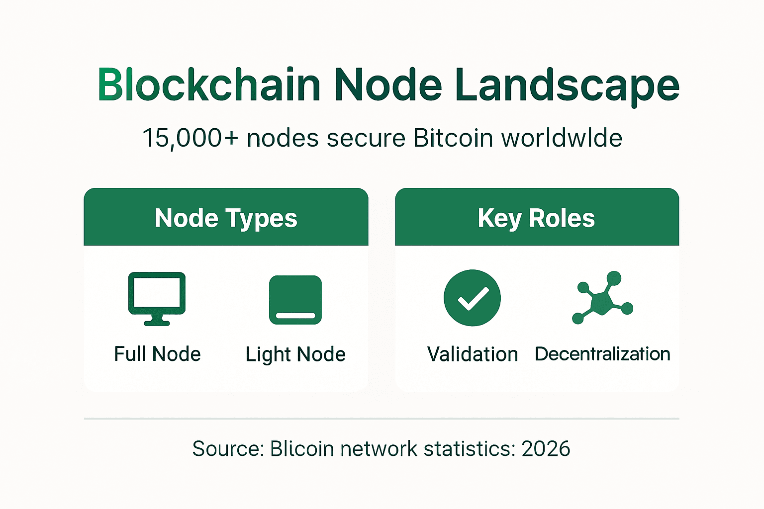 Infographic showing blockchain node types and roles