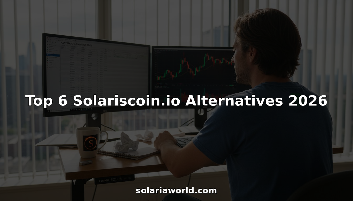 Investor compares cryptocurrency platforms at desk