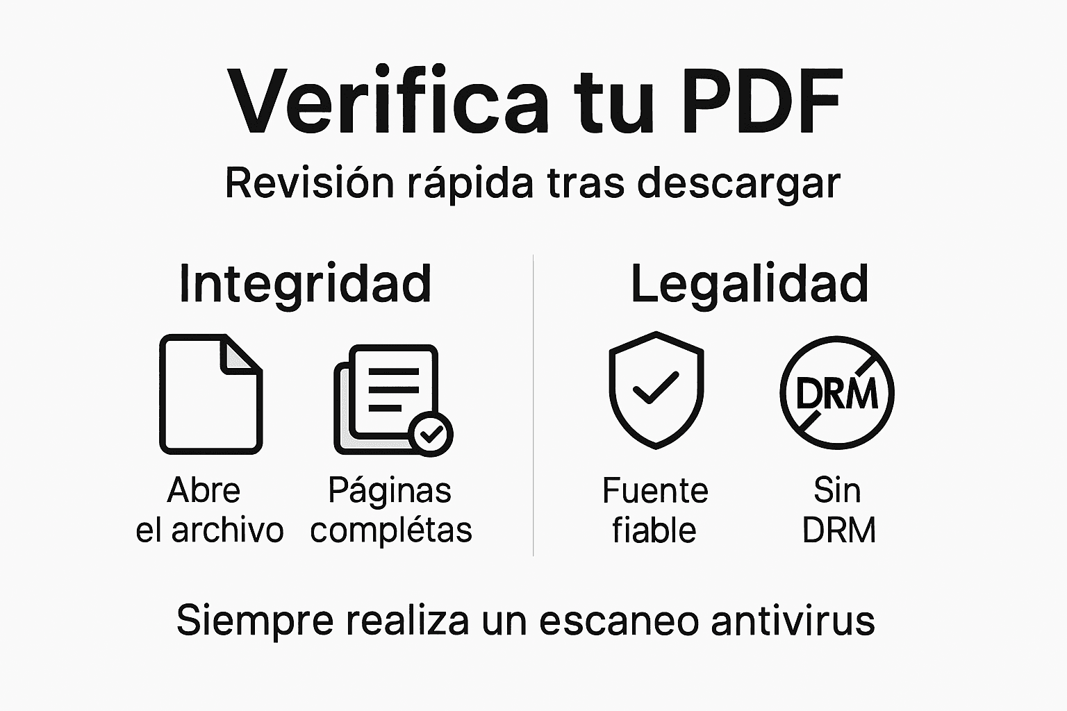 Infografía sobre cómo revisar la integridad y legalidad de un PDF