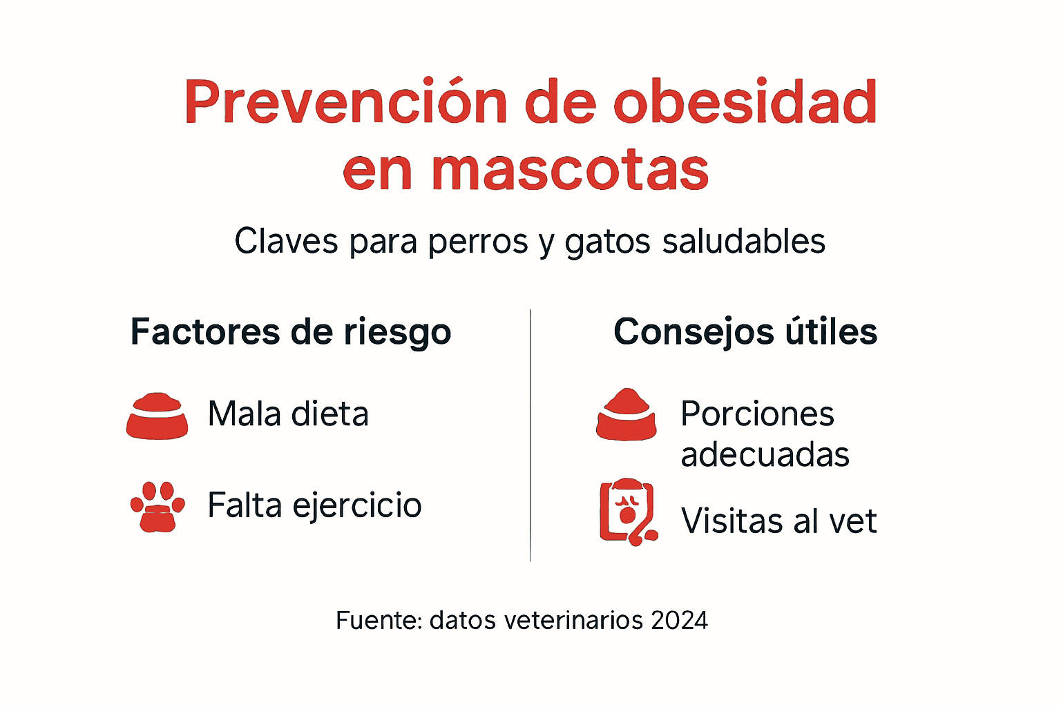 Guía visual para evitar el sobrepeso en perros y gatos
