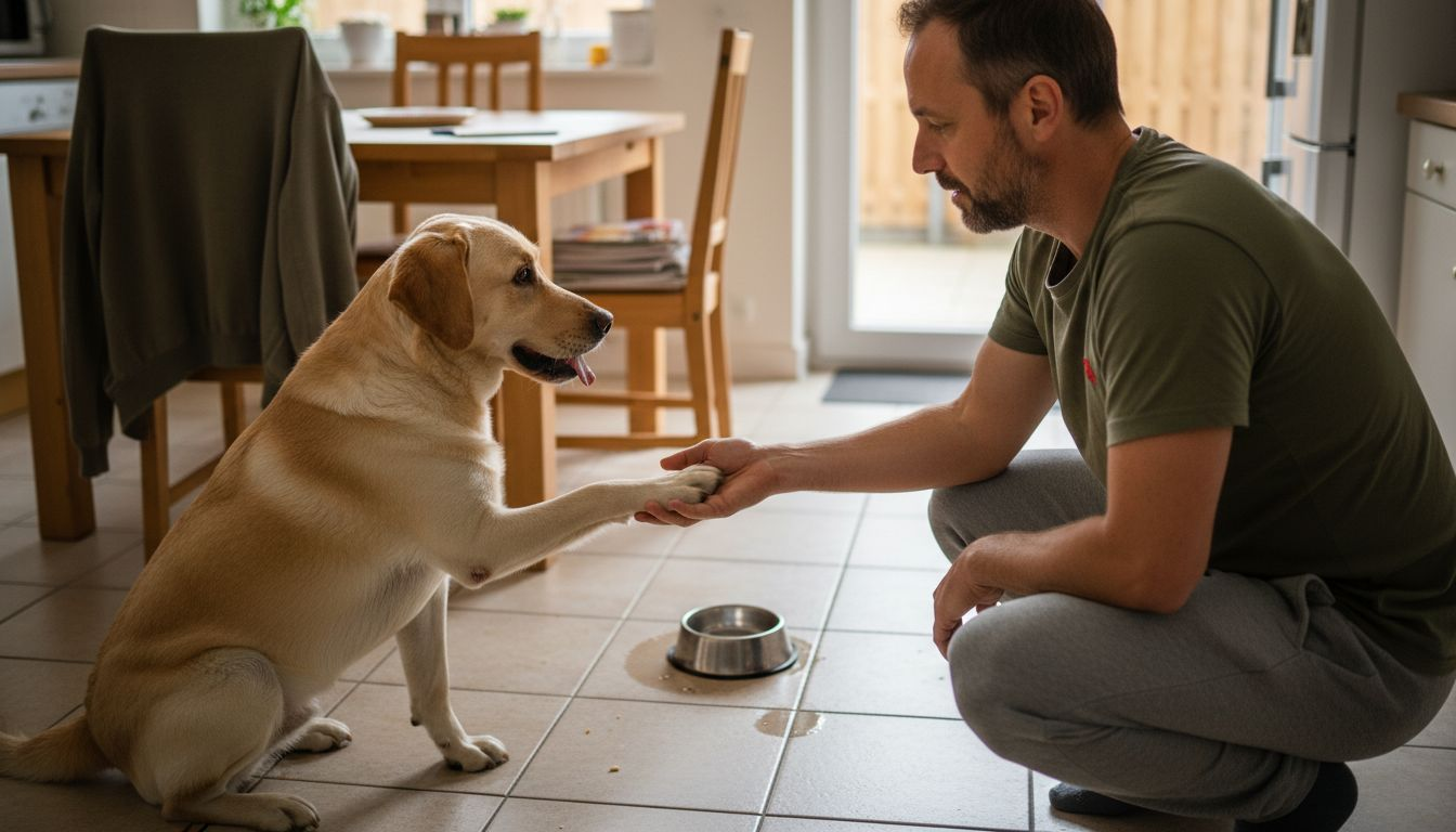Un perro practicando un truco durante su entrenamiento