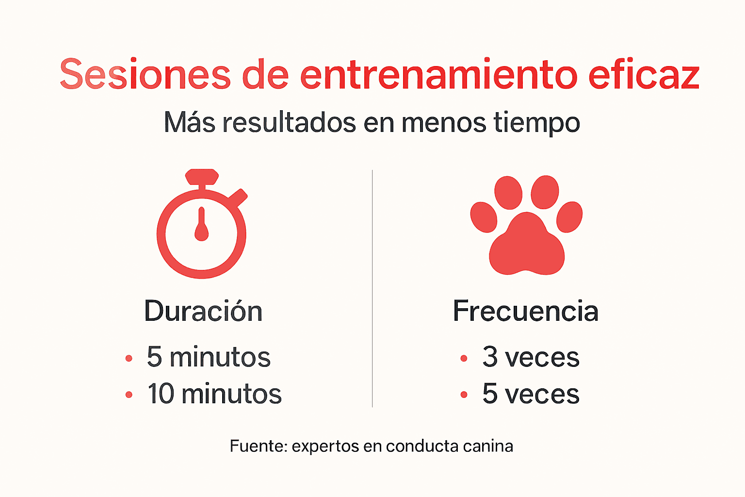 Guía visual sobre la duración y organización de las sesiones de entrenamiento