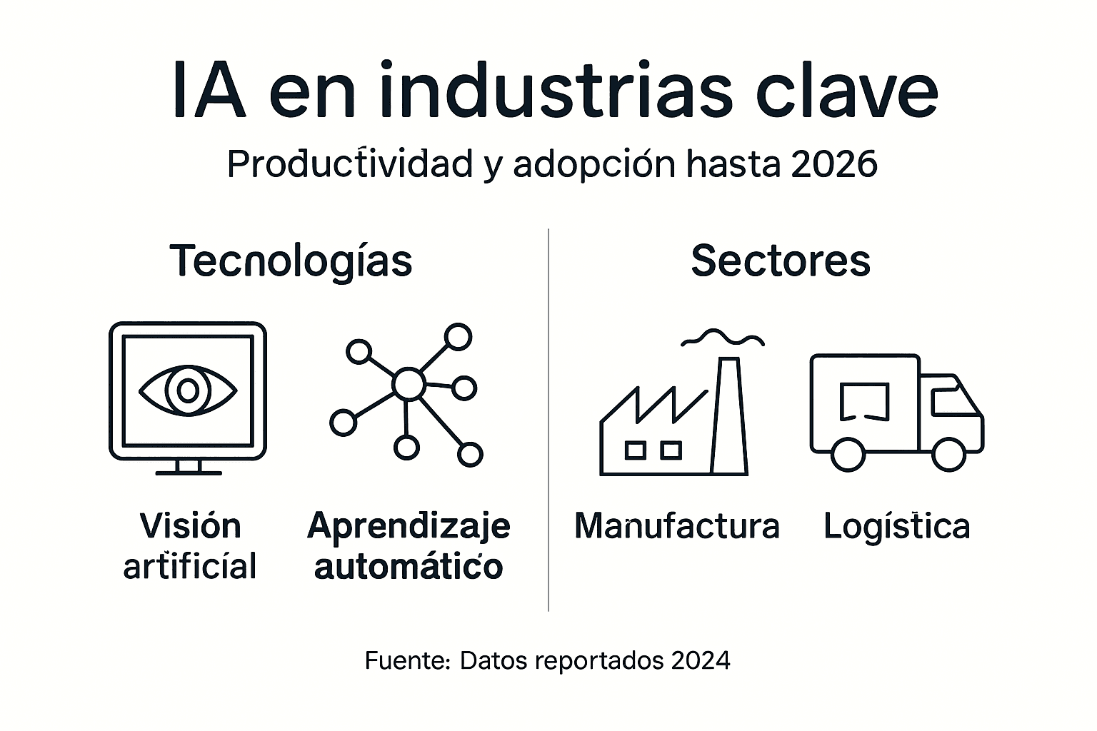 Infografía sobre el impacto de la inteligencia artificial en las distintas industrias