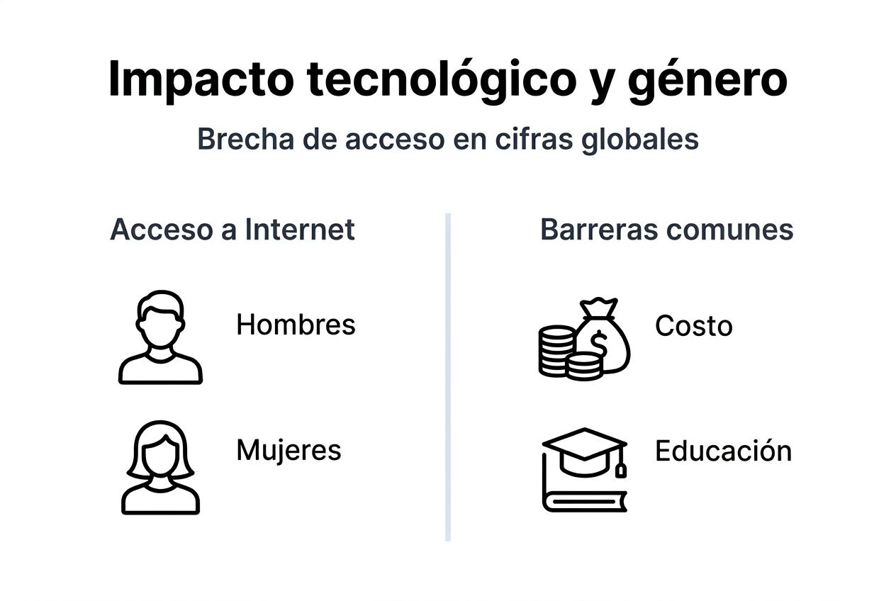 Infografía sobre la desigualdad digital entre hombres y mujeres
