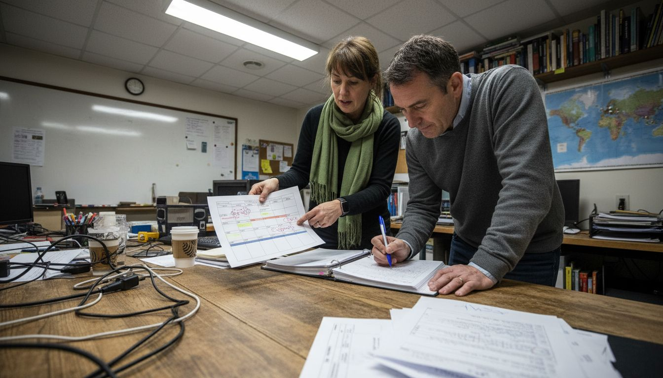 Tour coordinators comparing guide profile examples