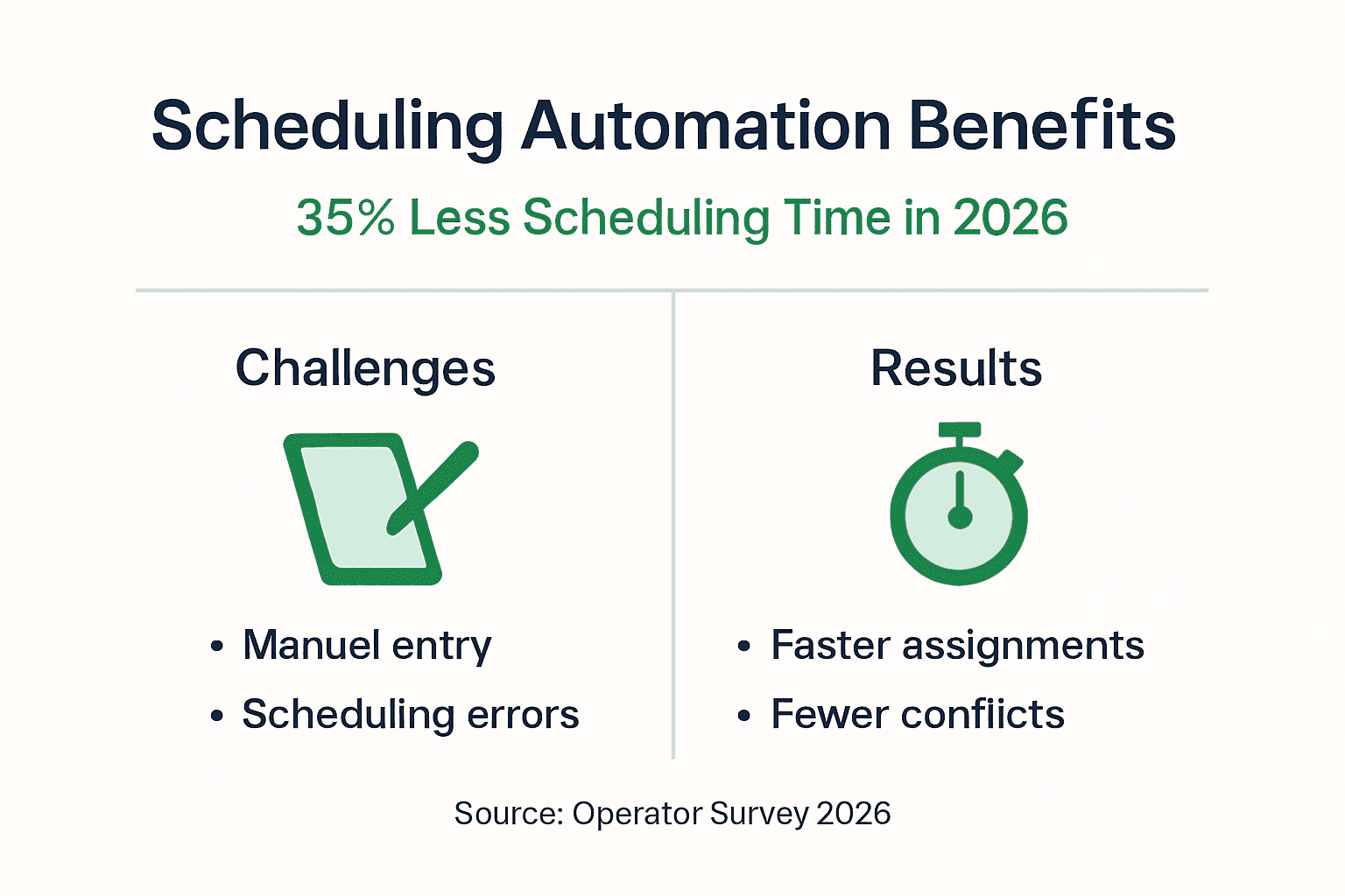 Infographic showing scheduling automation results