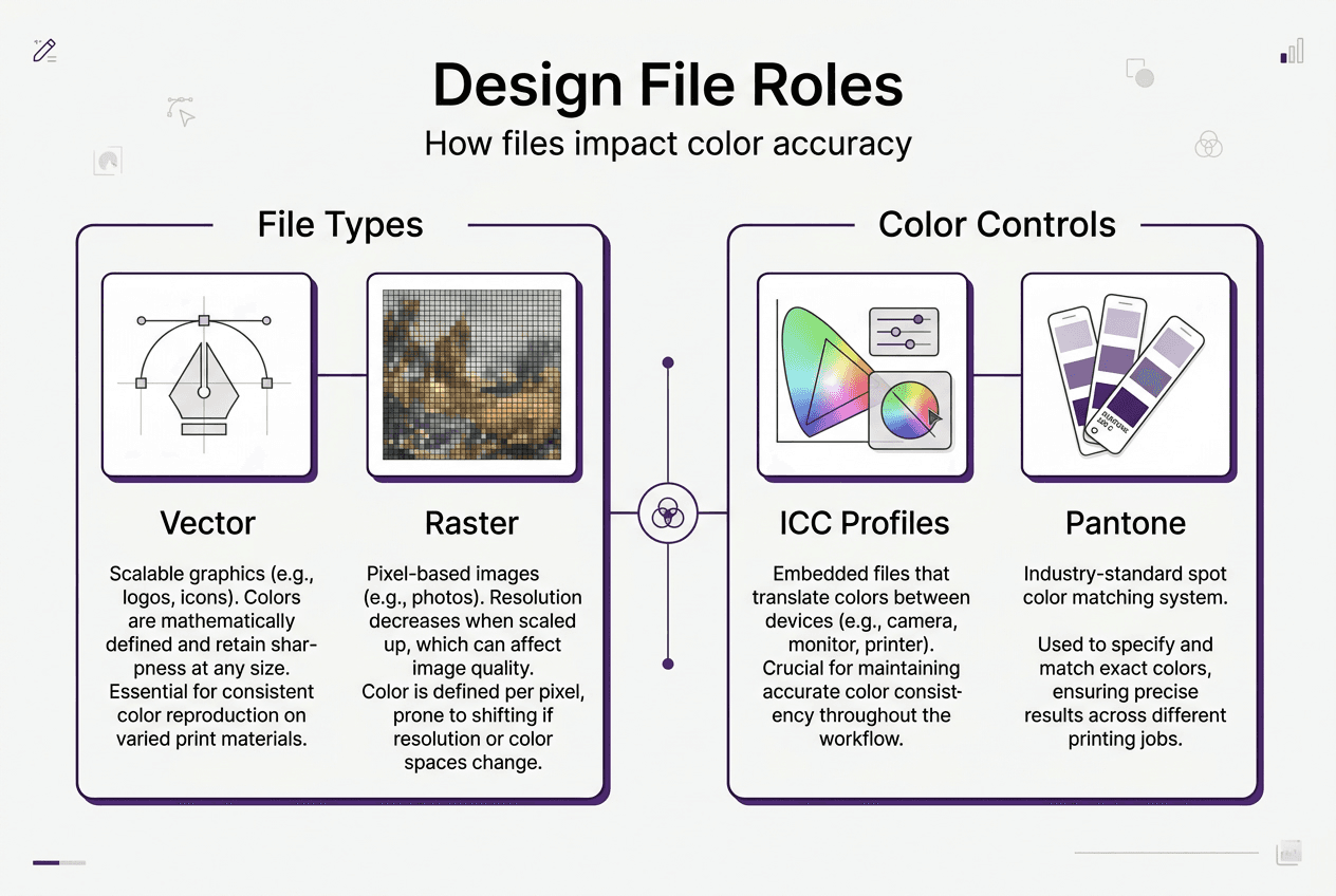 Infographic: file types and color controls in printing
