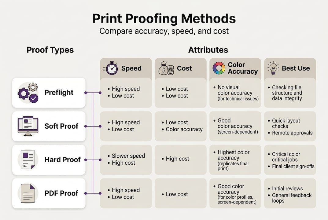 Infographic with print proofing comparison