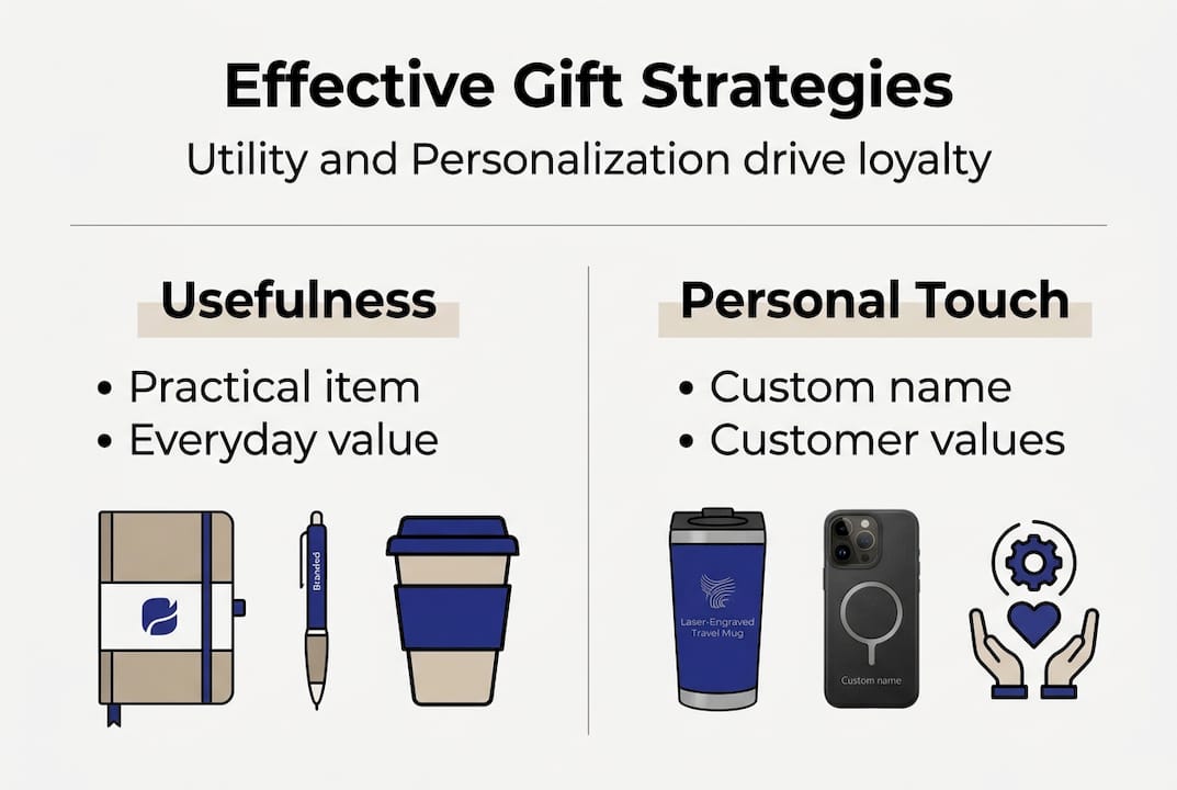 Infographic showing utility and personalization in gifting