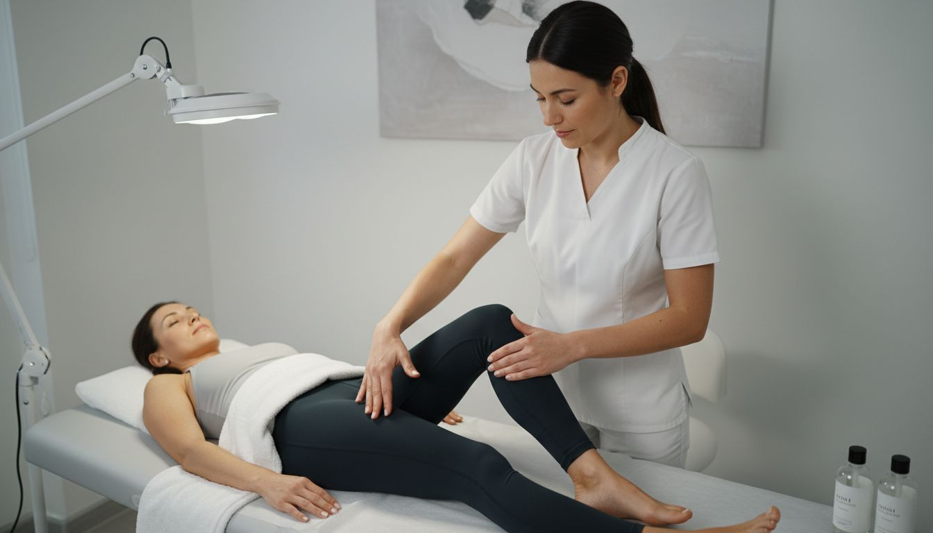 Séance de drainage lymphatique manuel réalisée en cabinet