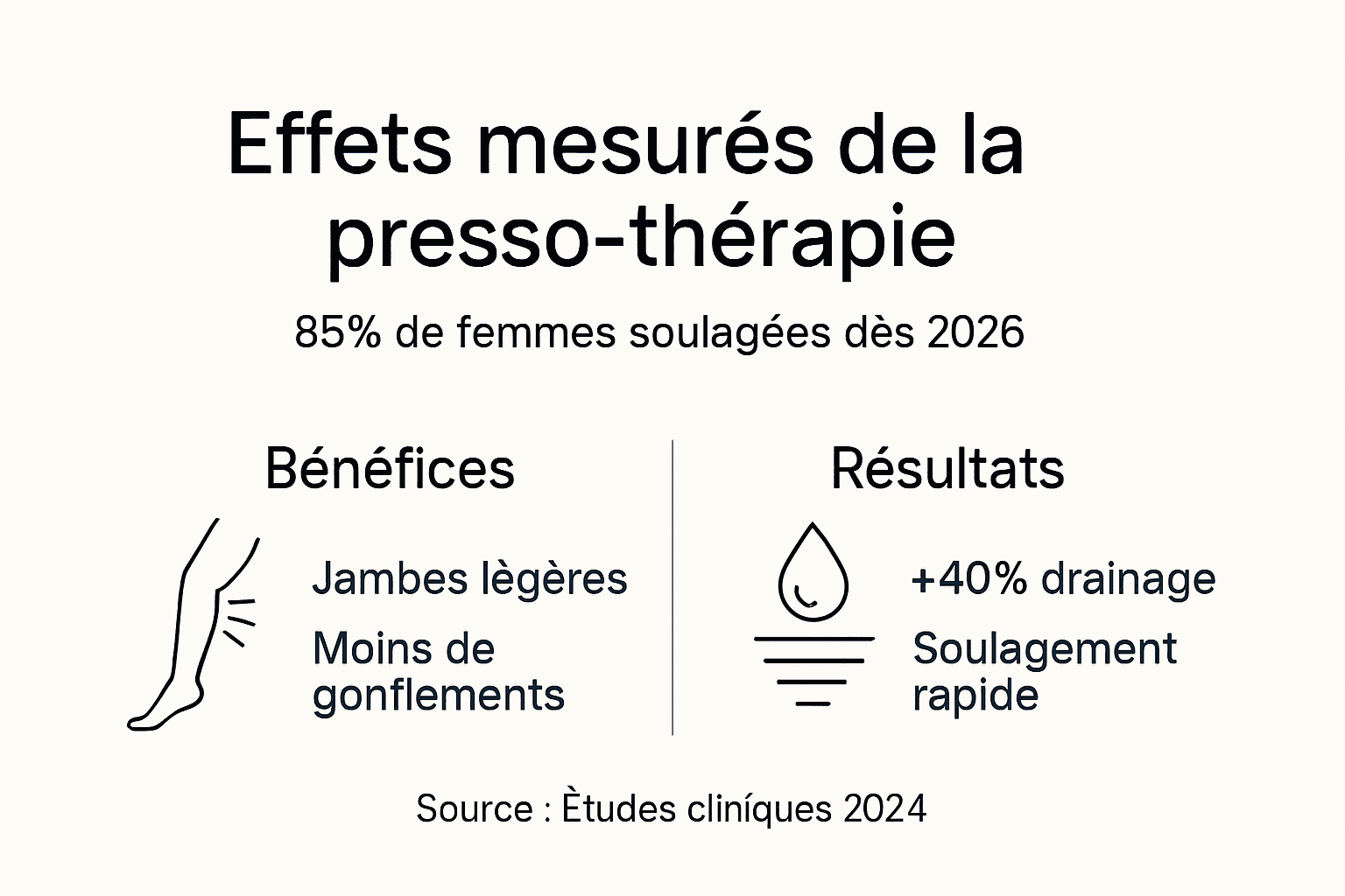 Infographie : les bienfaits de la pressothérapie chez la femme