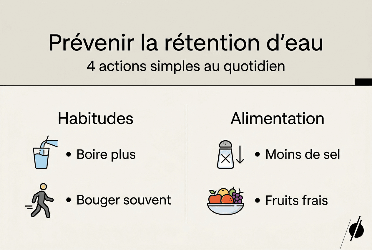 Infographie : les bons réflexes pour prévenir la rétention d’eau