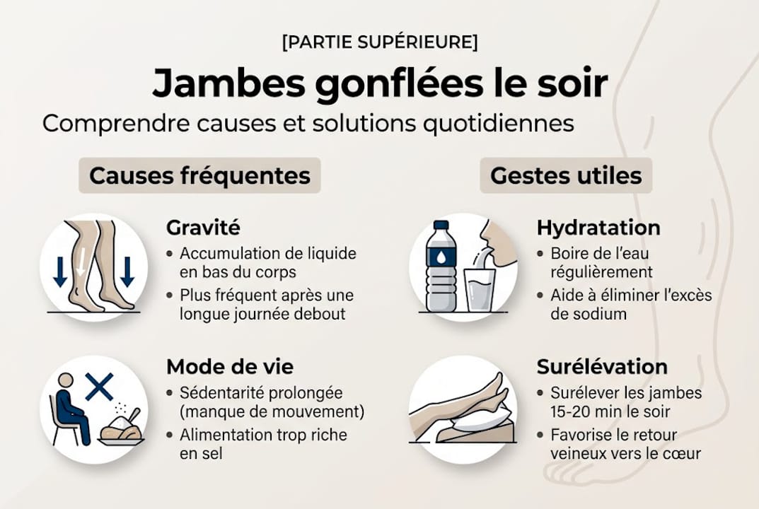 Infographie : pourquoi a-t-on les jambes qui enflent et comment y remédier ?