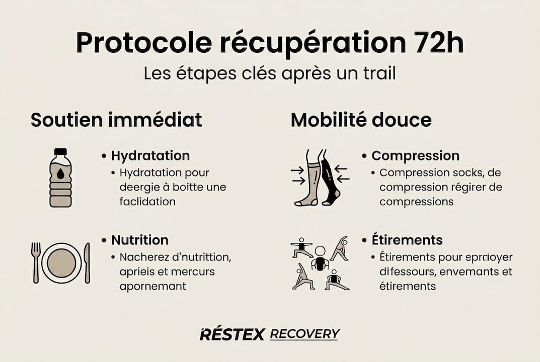 Infographie : les étapes essentielles pour bien récupérer après un trail