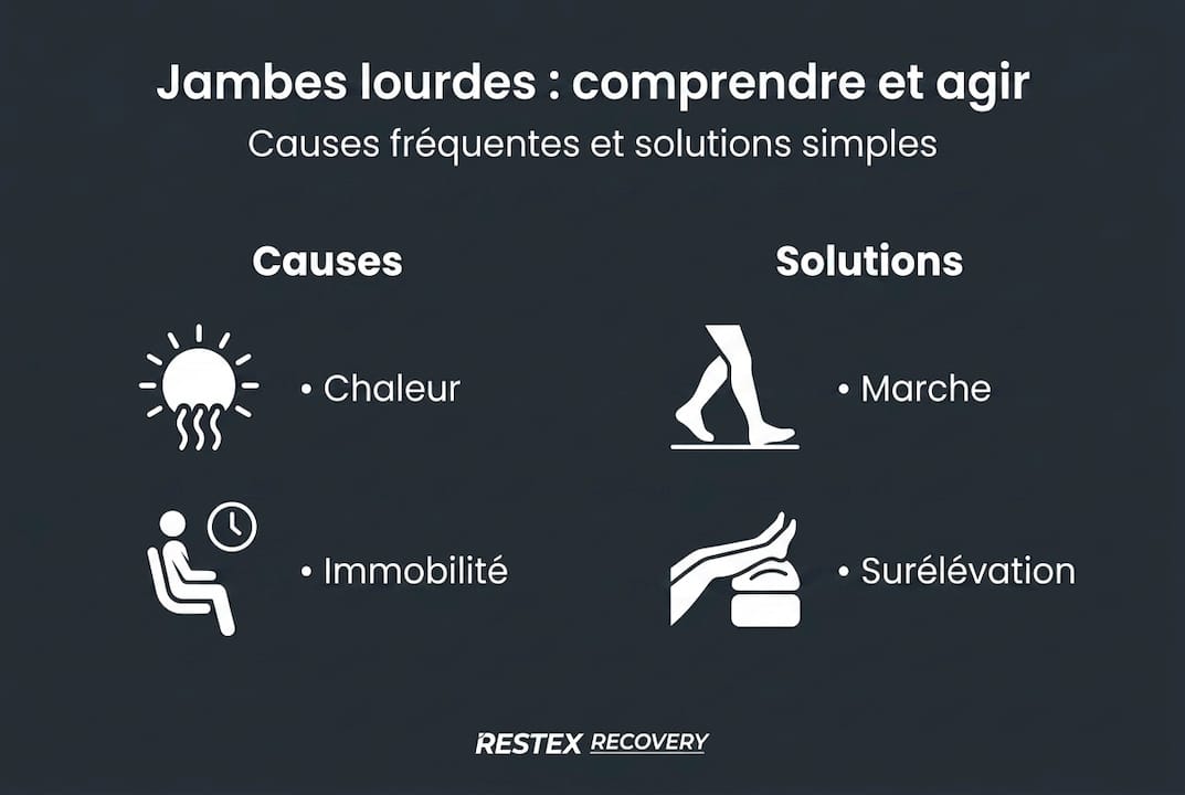 Infographie : comprendre les causes des jambes lourdes et les solutions pour y remédier