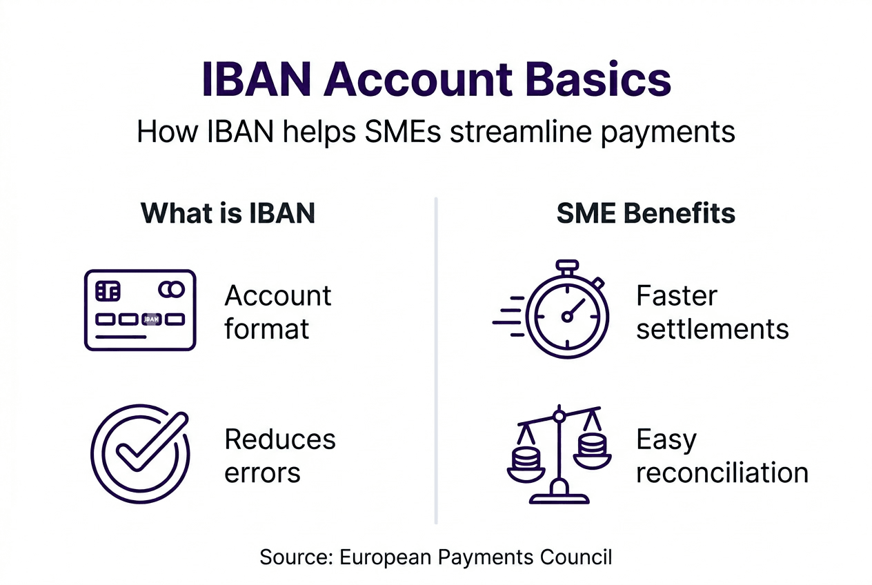 Infographic showing IBAN SME advantages