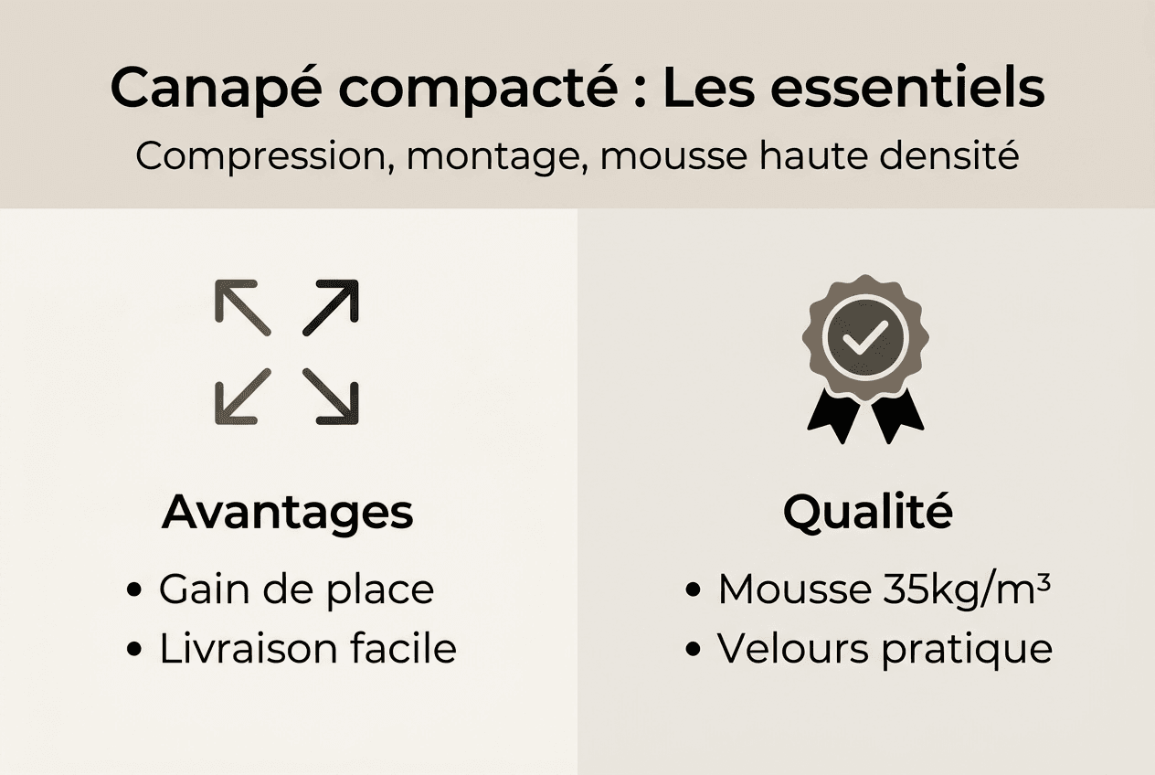 Zoom sur les avantages et les spécificités d’un canapé gain de place, en infographie