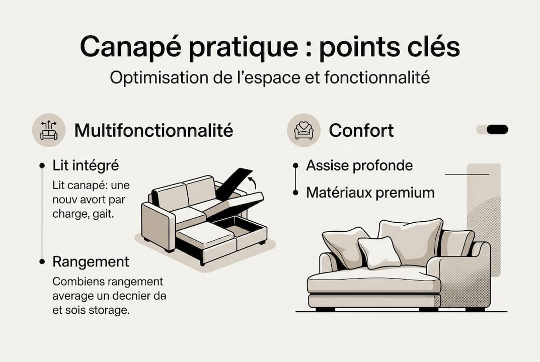 Découvrez en un clin d’œil les essentiels pour choisir un canapé fonctionnel grâce à notre infographie.