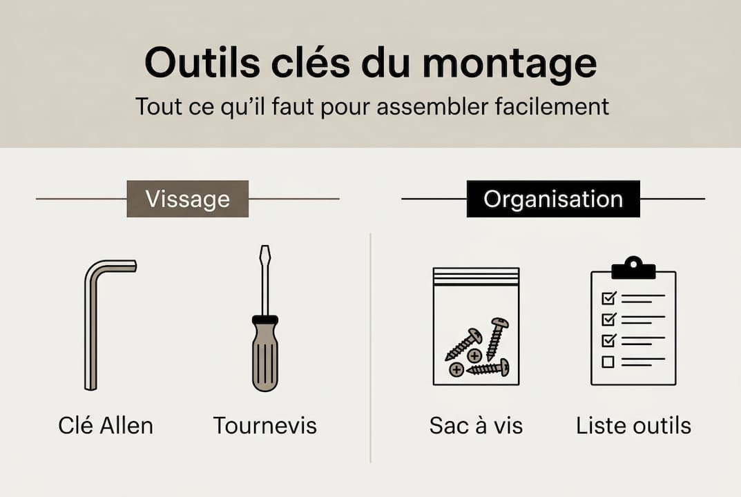 Schéma pratique : les outils indispensables pour assembler un canapé d’angle