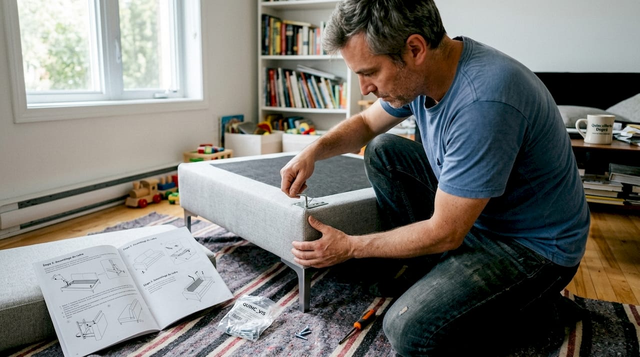 Montage d’un canapé modulable dans le salon