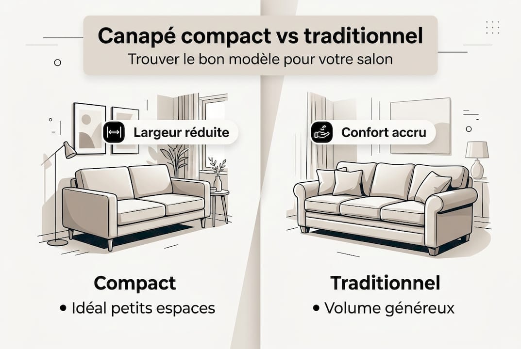 Infographie : le match entre canapé compact et canapé classique