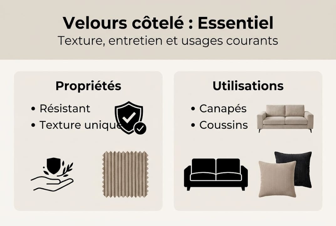 Infographie : tout savoir sur les caractéristiques et les utilisations du velours côtelé