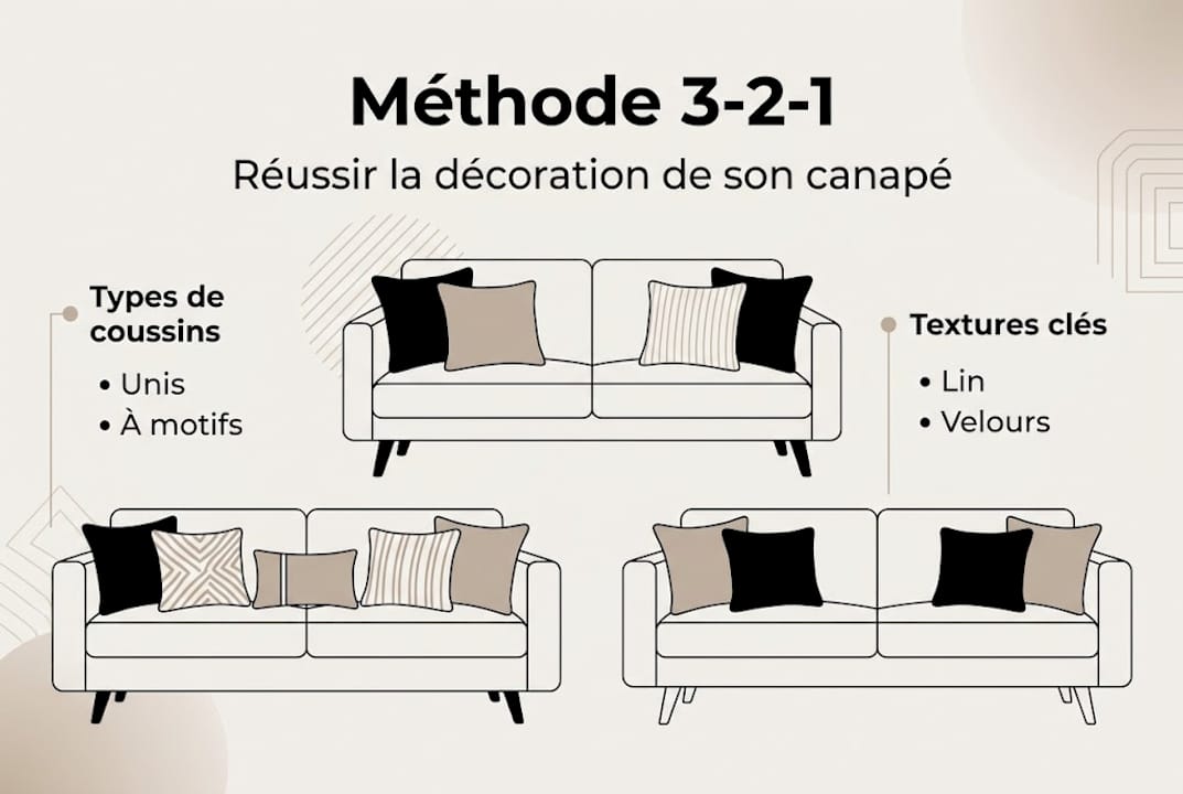 Schéma illustré de la méthode des coussins 3-2-1