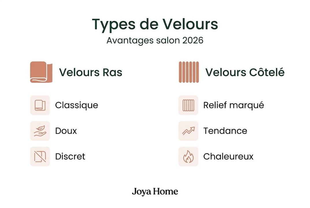 Velours ras ou velours côtelé : le match en un coup d'œil