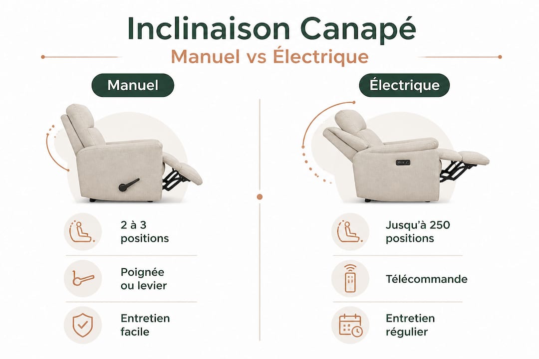 Infographie : le match entre canapé manuel et canapé électrique
