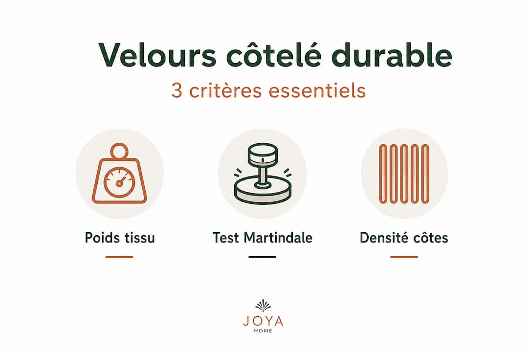 Infographie : les critères essentiels pour choisir un velours côtelé adapté à votre salon