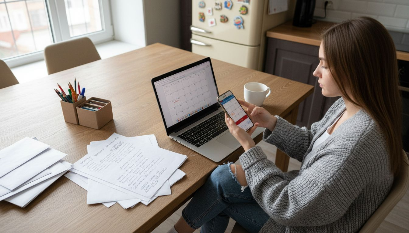 Pulmadeks valmistumine: kõigi üksikasjade arutamine laua ümber märkmike ja ülesannete nimekirjadega.