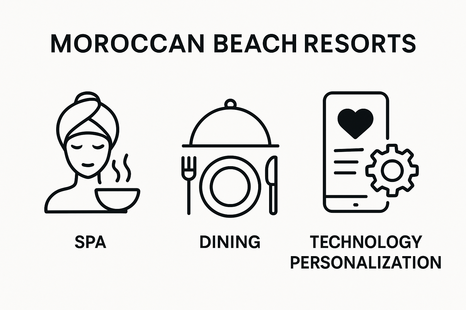 Infographic summarizing top luxury resort amenities in Morocco