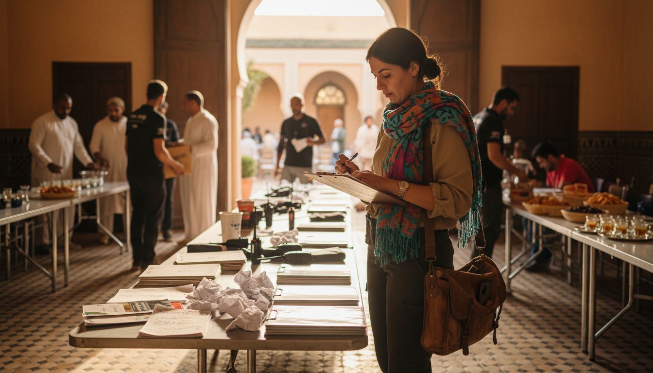 Coordinator managing Moroccan event vendor logistics