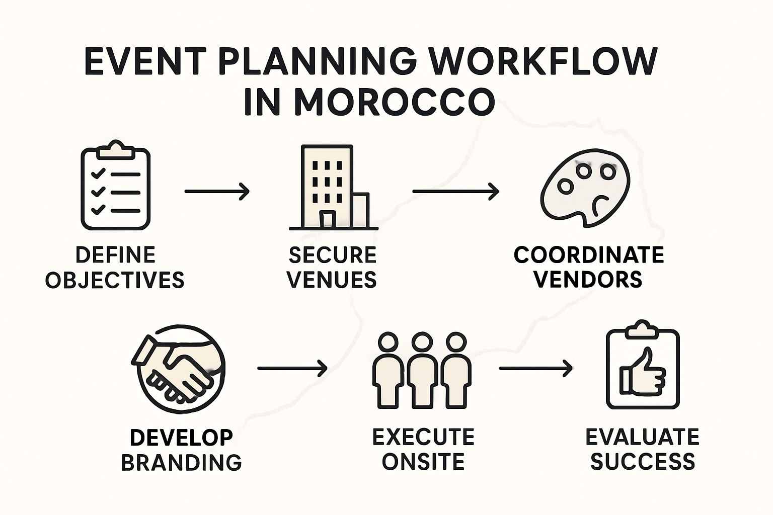 Infographic of event planning workflow steps