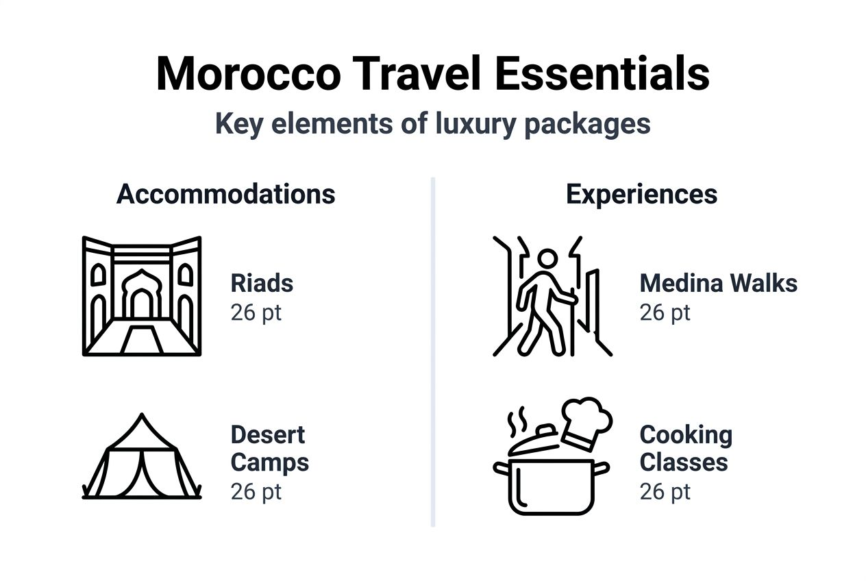 Infographic showing Morocco travel package essentials