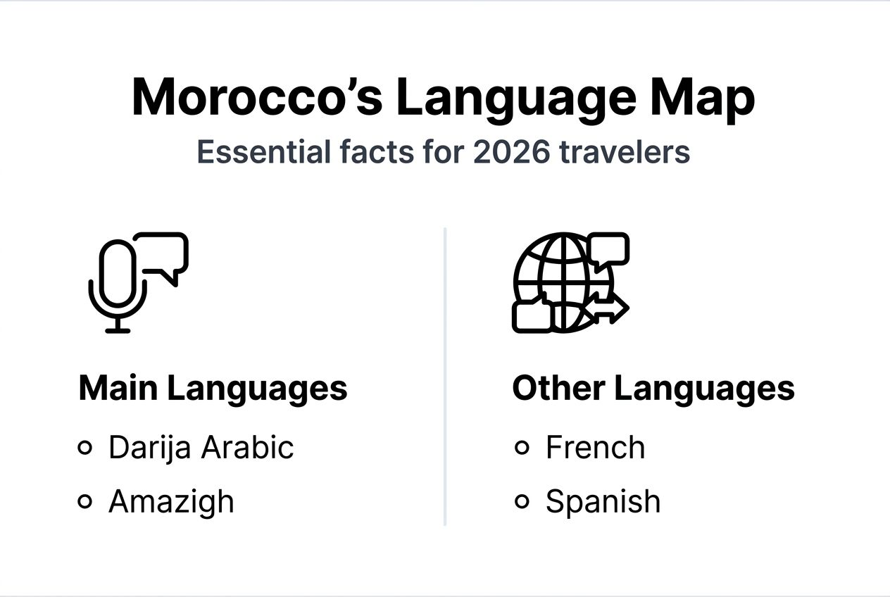Infographic showing main languages spoken in Morocco