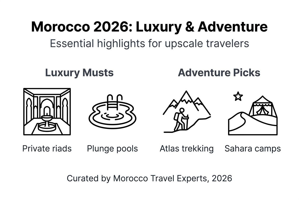 Infographic of Morocco’s luxury and adventure highlights